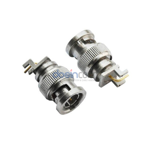 Adaptateur coaxial mâle <span class=keywords><strong>BNC</strong></span> à angle droit HD à montage traversant pour PCB - Product Image 1