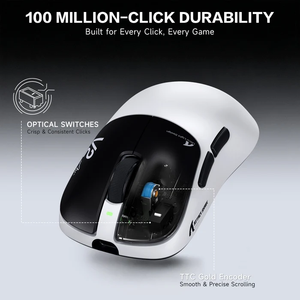 Mouse da Gaming Wireless <span class=keywords><strong>ATTACK</strong></span> SHARK V2 AIR 52g Ergonomico con Comfort per il Palmo PAW3955MAX 60000DPI 8K Polling Tri-Modalità Bluetooth per Esports FPS - Product Image 5