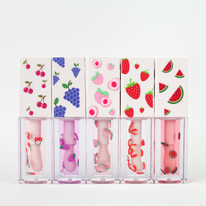 Lot de 3 gloss à lèvres imprimés motif fruits, 5 ml, effet brillant et repulpant - Product Image 5