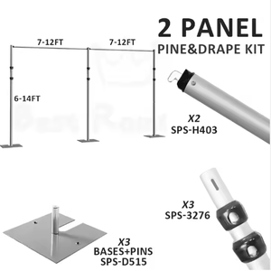Juegos de cortina de tubo lavables de tela ignífuga de estilo simple resistente ESI para uso industrial y eventos multiescena para bodas - Product Image 4