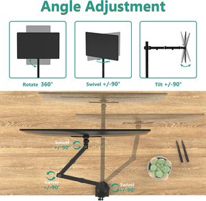Duy nhất thêm cao màn hình máy tính ARM Mount VESA Bracket đứng ủng hộ cho bàn - Product Image 5
