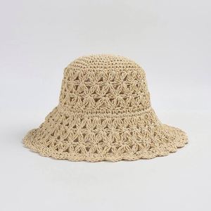 Nuevo Sombrero de Paja Hueco de Verano para Mujer, Sombrero de Playa con Ala Ancha para Protección Solar - Product Image 2