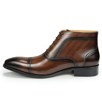 Bottes romaines en cuir véritable pour hommes, bottines à lacets, fabriquées à la main, de luxe, décontractées, de haute qualité, pour affaires, hiver, automne