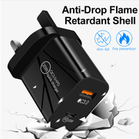 Adaptateur de charge rapide intelligent à double port prix usine 20W PD QC3.0 Type C chargeur rapide pour Samsung EU US UK Plug