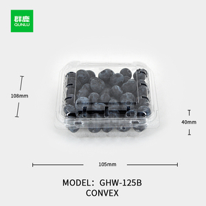 125g/185g/250g arándano frambuesa transparente desechable PET Clamshell contenedor plástico frutas <span class=keywords><strong>cajas</strong></span> de embalaje - Product Image 2