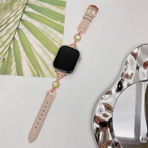 <span class=keywords><strong>Bracelet</strong></span> fleur en <span class=keywords><strong>cuir</strong></span> de luxe haut de gamme pour Apple iwatch smartwatch s10 nouvelle 56789 chaîne se femmes s9 - Product Image 2