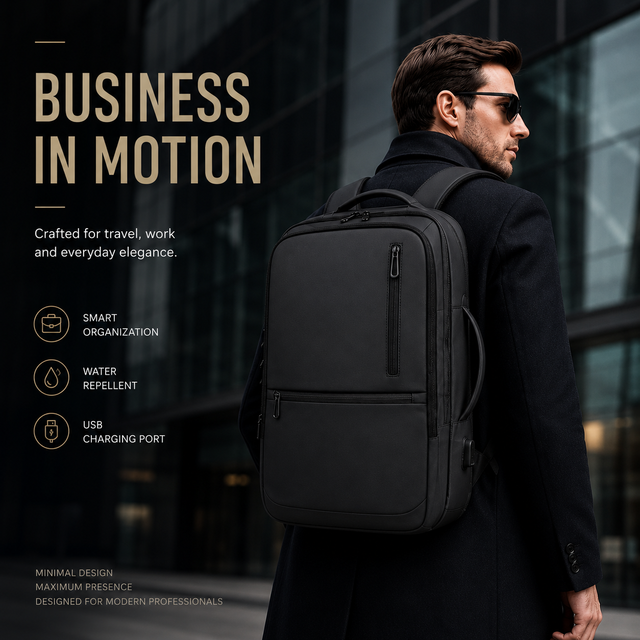 Expandable Panelled Oxford Business Travel Backpack 17 Inch Laptop Waterproof Carry on with USB Charging Port