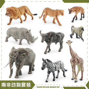 Lelewu simula modelli animali del sud zebra maculata iena rinoceronte bianco babbuino bufalo africano elefante decoratio - Product Image 1