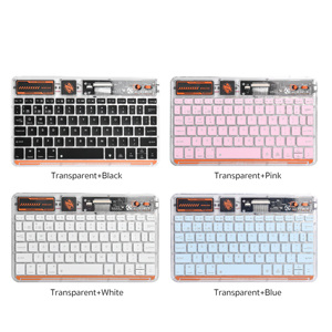 COTECi, tamaño pequeño, 78 teclas, teclado inalámbrico retroiluminado RGB para ordenador portátil/tableta/oficina, funda transparente, función silenciosa, óptico, nuevo - Product Image 3