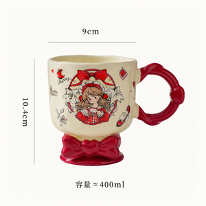 Tasse à eau en céramique de style américain avec base en forme de nœud 3D, en porcelaine, avec boîte cadeau pour importateurs et grossistes - Product Image 4