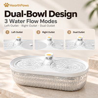 Fontaine à eau automatique pour chat à double cuve 4L, distributeur d'eau électrique pour animaux de compagnie, 3 modes de débit, protection contre le fonctionnement à sec, pour intérieur