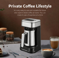 Leazo Nouvelle Arrivée Cafetière Électrique Turque en Acier Inoxydable 304, Machine à Café Intelligente avec Protection Anti-chauffe à Sec