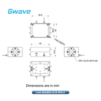Guide d'ondes Gwave WR12 large bande, gain 18 dB, facteur de bruit 5 dB, 60-90 GHz, connecteur coaxial 50 ohms, corps en laiton plaqué or, faible amplification