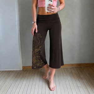 Pantalones Capri de Mujer Estilo Y2K Vintage con Estampado, Cintura Elástica, Ajuste Holgado, Tejido de Punto, Pierna Ancha, Casuales, Jogger, Verano - Product Image 4