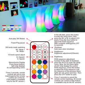 Colorfuldeco RGB a batteria modificabile a colori-tavolo da bistrot in plastica da esterno ricaricabile-per <span class=keywords><strong>hotel</strong></span> KTVs Wine cantine club - Product Image 2