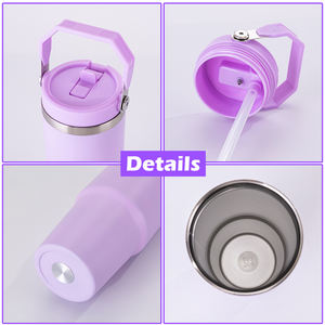 Nouvelle Bouteille Isotherme à Paille Rabattable 20oz pour Enfants, Couleurs Macaron, Isolation Sous Vide, Idéale pour les Voyages – Expédition depuis l'Entrepôt Américain - Product Image 4