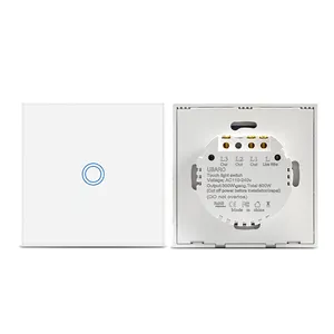 Único fio ao vivo 220v ac 60hz ce tela de toque inteligente interruptor de luz tripla