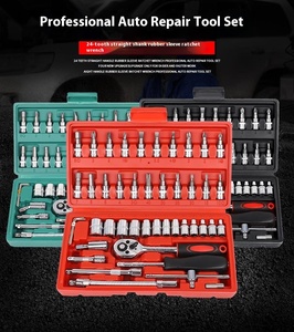 Chất lượng cao 46pcs Ratchet Wrench Set Screwdriver bits sửa chữa xe công cụ Kit tay-điện nguồn bảo trì hộp công cụ carbon cao - Product Image 4