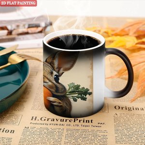 Frosted Black <b>Ceramic</b> Mug 11oz Heat Activated Drinking <b>Cup</b> Indoor Outdoor Use - Product Image 5