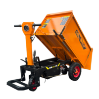 Chariot mini-dumper électrique à quatre portes SW-4D1.2, batterie 40V/60V, capacité de 1000 kg, basculement hydraulique, chariot industriel