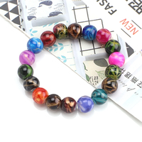 Zhubi Großhandel 8 MM runde Glasperlen mehrfarbige Kristallperlen zur Schmuckherstellung Halskette Armband-Herstellungs-Kit für Mädchen
