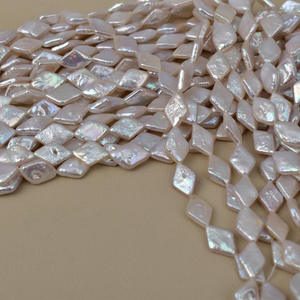 Perles d'eau douce baroques en forme de diamant, perles blanches naturelles, perles en vrac pour bijoux DIY, boucles d'oreilles, bracelets, colliers, accessoires - Product Image 3