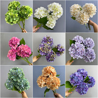 Fleurs d'hortensia artificielles PPS de haute qualité, toucher réel, tige unique, pour décoration de table, mariage, fête