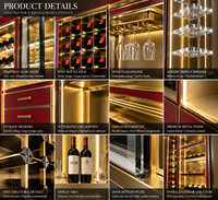 Réfrigérateur à vin commercial à température contrôlée, grande capacité, multi-portes, vitrine à vin avec porte en verre, design personnalisé