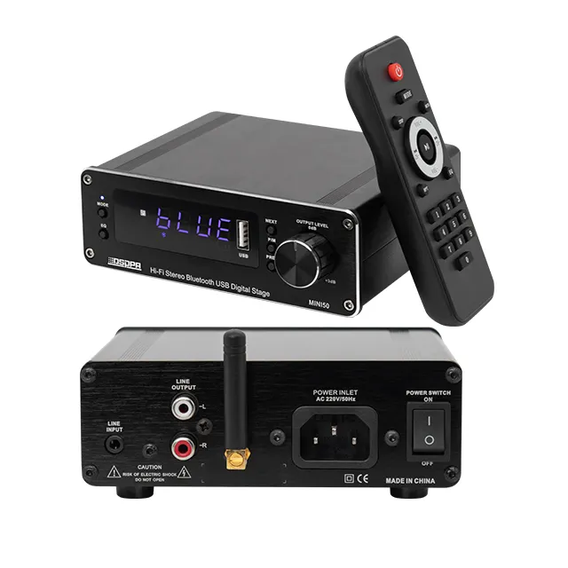 Mini50 AC220V AC230V Hi-Fi Stereo home theater system Bt mini public address amplifier with remote