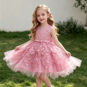 <b>Childrens</b> <b>Princess</b> Tutu <b>Dress</b> V Neck A Line Pink Flower Girl <b>Dress</b> For Toddlers And Preschoolers - Product Image 1