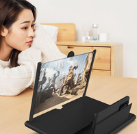 Loupe d'écran 3D haute définition pour téléphone portable, amplificateur d'écran de bureau mobile, support de téléphone portable extensible 10 pouces