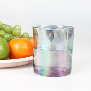 Vaso de Agua Redondo de Vidrio de 300 ml con Recubrimiento UV Arcoíris para Beber - Product Image 1