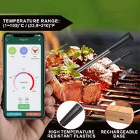 Termometer Panggangan Daging Digital Nirkabel Pintar Koneksi Aplikasi Seluler Tahan Air Monitor Suhu Makanan Panggang Oven