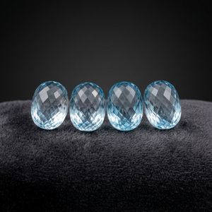Topacio azul cielo natural Forma de huevo cuadrada Piedras preciosas de alta calidad Piedra semipreciosa para hacer joyas Anillos Colgantes Finos - Product Image 4