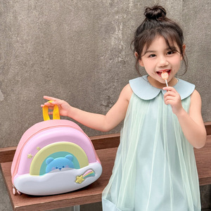Sac à dos pour tout-petit ours arc-en-ciel, coque rigide en EVA, dessin animé mignon, unisexe, sac d'école pour enfants, sac pour bébé, fabricant chinois - Product Image 3