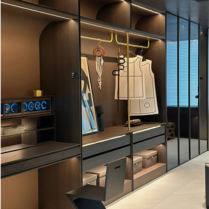 BNITM Villa <span class=keywords><strong>Maison</strong></span> Personnalisée design moderne de luxe en acier inoxydable dressing placard <span class=keywords><strong>Armoire</strong></span> - Product Image 2