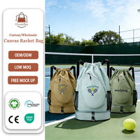 Sac à dos à cordon en tissu Oxford imperméable avec logo personnalisé, sac de transport pour raquettes de badminton, sac de sport et de fitness avec compartiment à chaussures