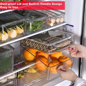 4Pack chiaro impilabile cibo <span class=keywords><strong>frigo</strong></span> <span class=keywords><strong>Set</strong></span> <span class=keywords><strong>Organizer</strong></span> con maniglia - Product Image 2