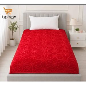 Couverture en polyester matelassée gaufrée de luxe, effet vison Raschel – Douce et chaude pour l'hiver, 1,3 kg, 371 GSM, motif géométrique, emballage individuel en vrac pour - Product Image 1