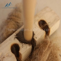 Kit de perçage à l'arc CAMPINGFIELD, double perceuse, planche de feu en paulownia, broche en pin pour la survie en plein air, la randonnée, le camping, allume-feu