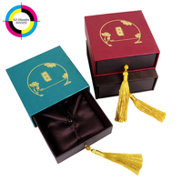 Boîte à bijoux de luxe élégante avec sac en velours, tiroir coulissant, emballage de boîte à bijoux avec pompon pour accessoires de bijoux