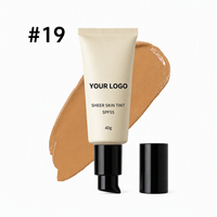 Fond de teint liquide vegan à couvrance totale avec logo personnalisé, 40g, écran solaire, fini léger et transparent, avec SPF 55