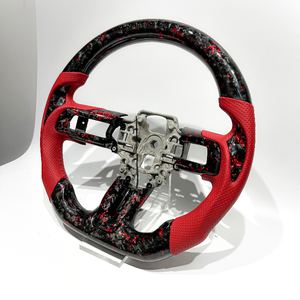 Volant en fibre de carbone forgée rouge avec cuir perforé pour <span class=keywords><strong>Ford</strong></span> Mustang 2015 2016 2018 2020 <span class=keywords><strong>2023</strong></span> - Pièces automobiles en dropshipping - Product Image 4