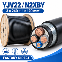 Kabel Daya Tegangan Rendah YJV22 N2XBY Tembaga Murni Multi Strand Berisolasi PVC Berlapis XLPE Tugas Berat untuk Penggunaan Bangunan dan Industri