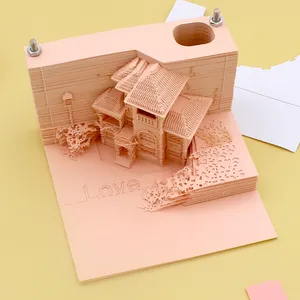 Benutzer definierte Lose blatt Papier 3D Memo Pad Haft notizen DIY Papier Carving Art Notepad