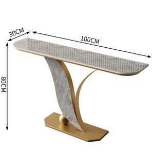 Table d'entrée, meuble d'entrée, étagère d'entrée de luxe haut de gamme en dalle de roche, style moderne et épuré pour salon - Product Image 6