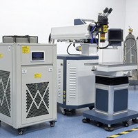 Mesin Las Laser Otomatis 2 Axis YAG untuk Produk Baja Tahan Karat & Perbaikan Cetakan Injeksi Presisi