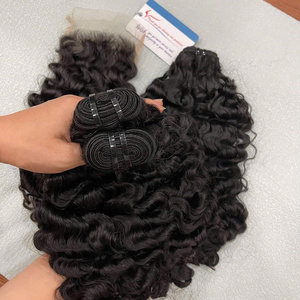 Nouveau 6-32 pouces naturel noir vapeur birman Curl vietnamien Remy Extension de cheveux en Stock naturel vague Style Thanh cheveux T346 - Product Image 4