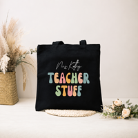 Sac fourre-tout personnalisé avec fermeture éclair, sac en toile avec nom personnalisé, cadeaux de remerciement pour les enseignants et le personnel scolaire
