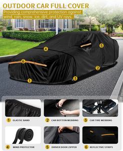 <span class=keywords><strong>Housse</strong></span> de voiture extérieure imperméable en tissu Oxford 420D, résistante, protection UV à 90 %, protection contre le vent/la neige/la poussière/la grêle, finition brillante 1,5 mm - Product Image 3